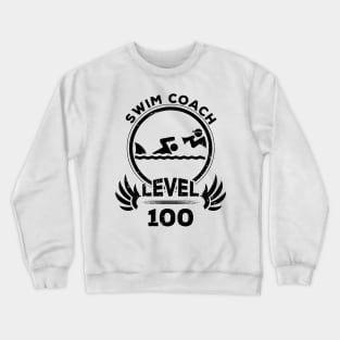 Level 100 Swim Coach Swimming Trainer Gift Crewneck Sweatshirt